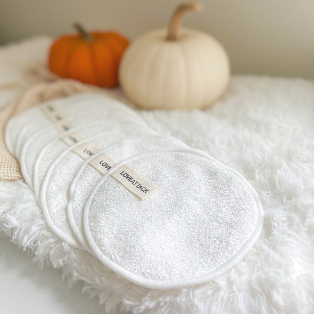 Reusable Bamboo Cotton Terry Face Wipes (14 Pack, 5" size)