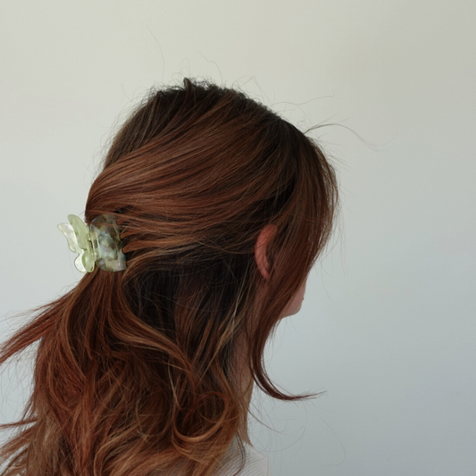 Amelia Cellulose Acetate Hair Claw Clip - Lime Green