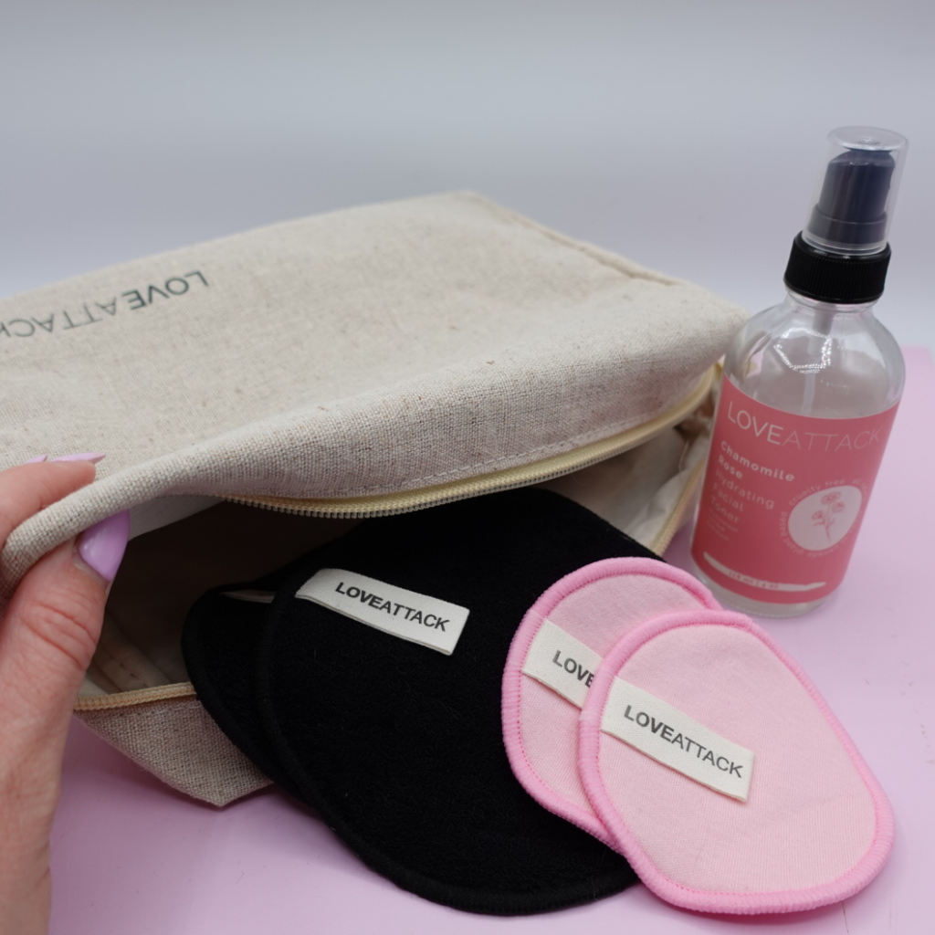 Trousse de maquillage XL en coton naturel