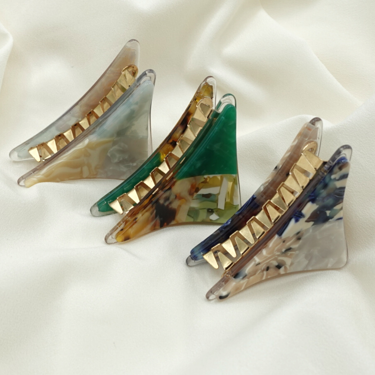 Ottilie Cellulose Acetate Hair Claw Clips
