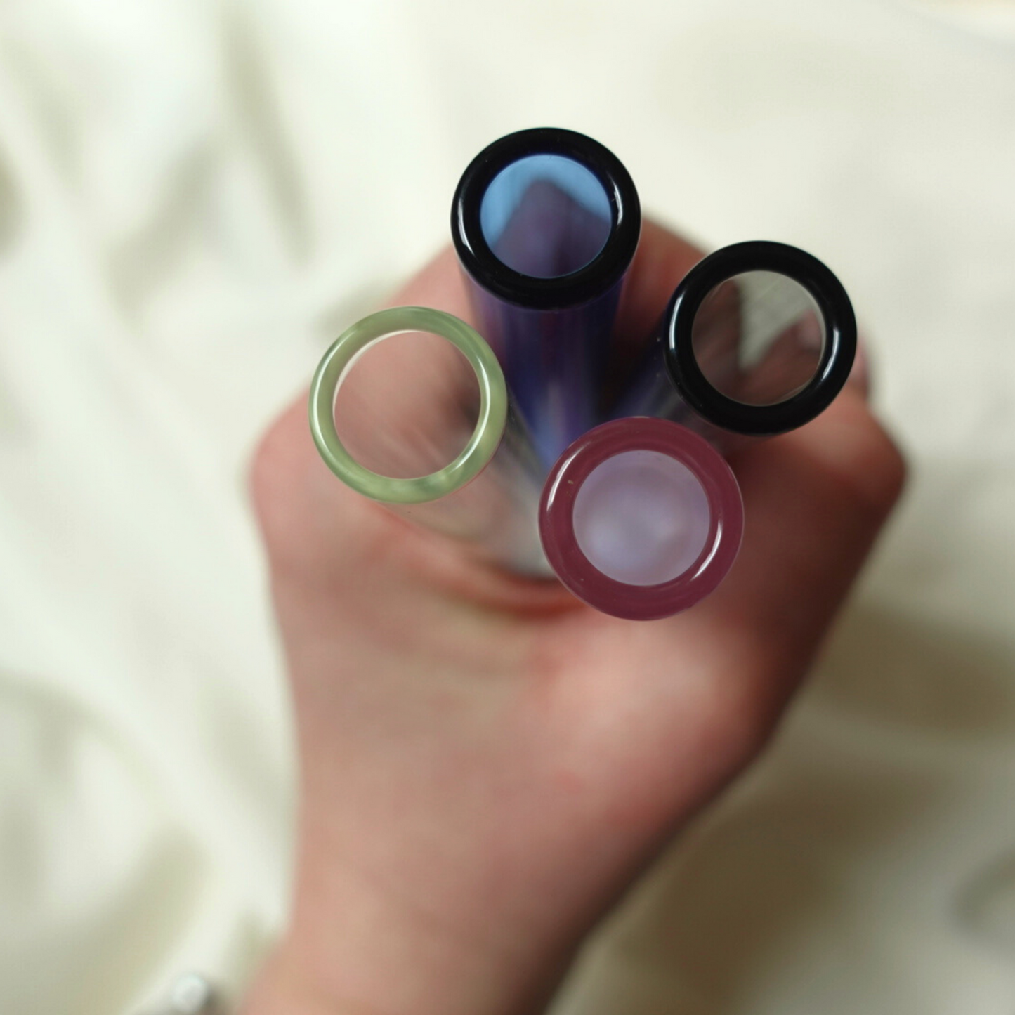 Pailles réutilisables en verre borosilicaté - Lot de 4