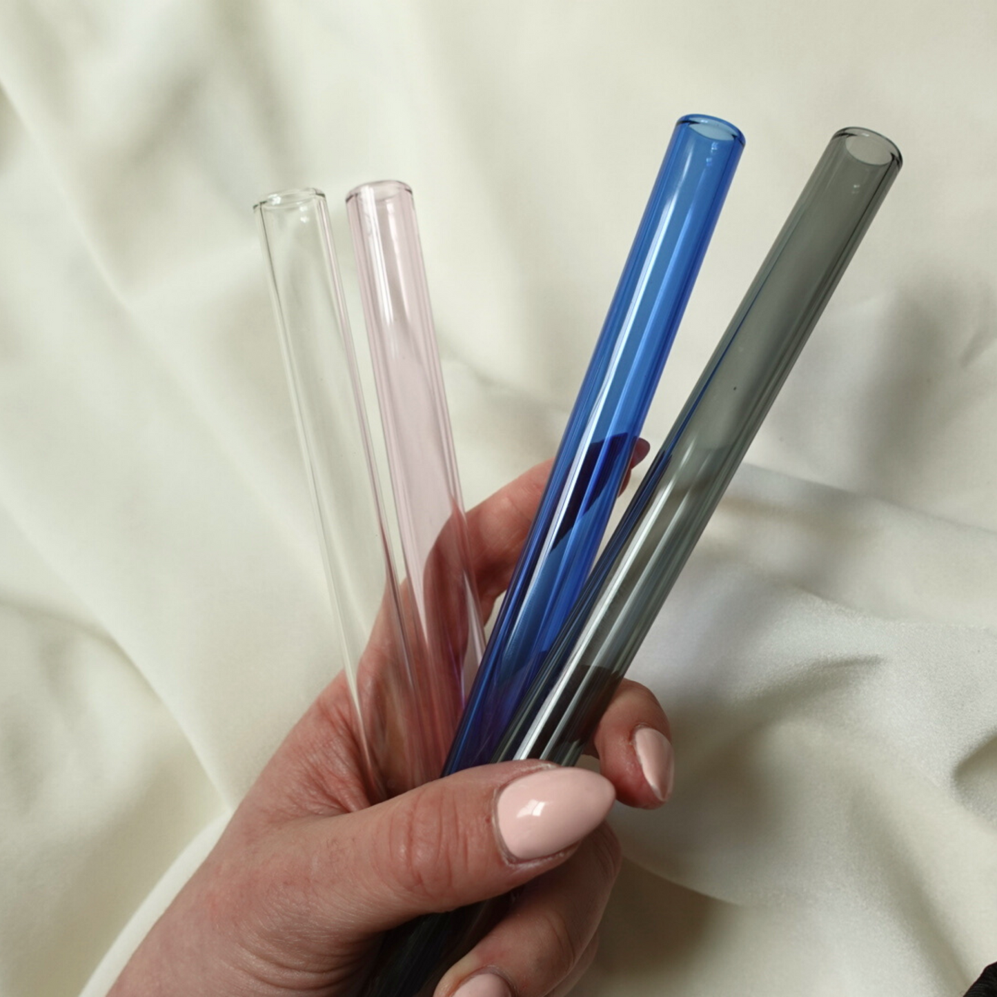 Reusable Borosilicate Glass Drinking Straws - Set of 4
