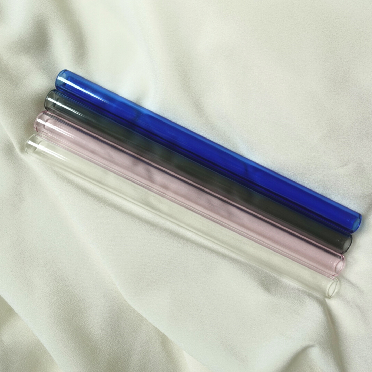 Reusable Borosilicate Glass Drinking Straws - Set of 4