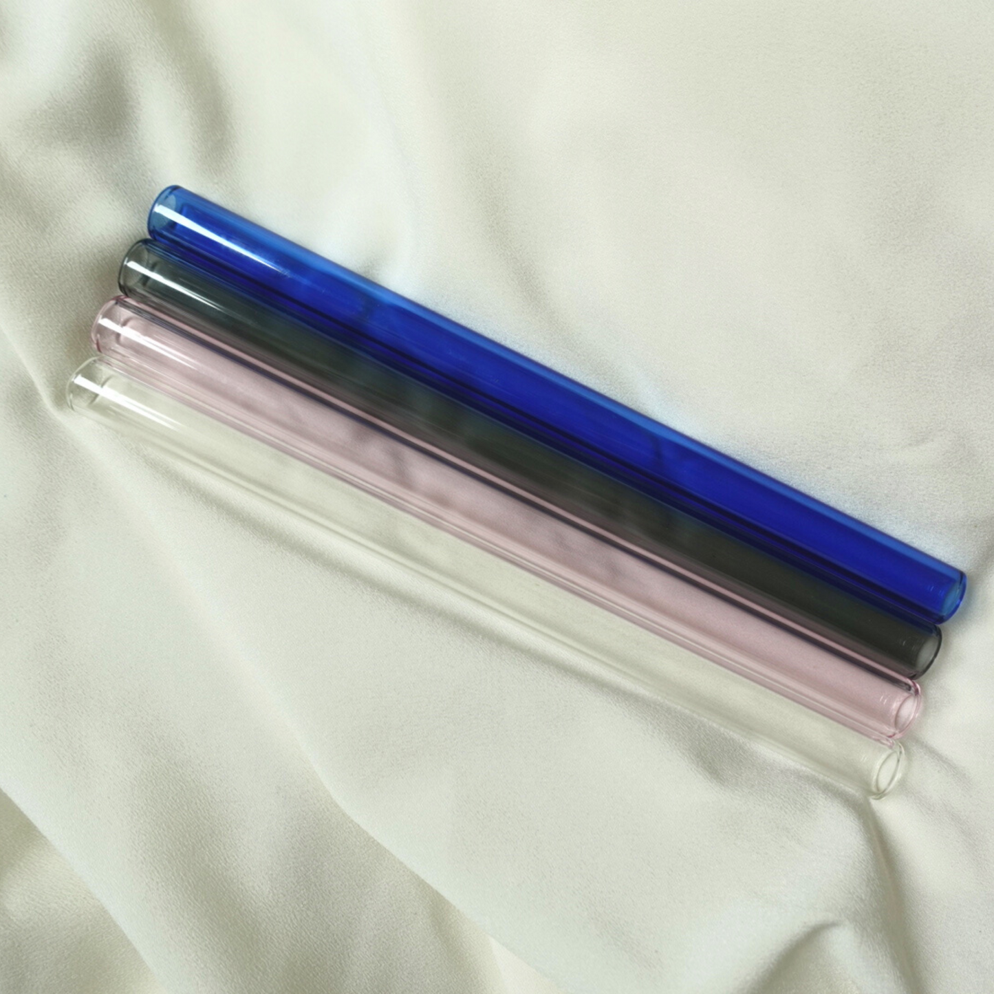 Pailles réutilisables en verre borosilicaté - Lot de 4