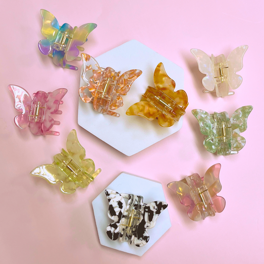 Amelia Cellulose Acetate Hair Claw Clips