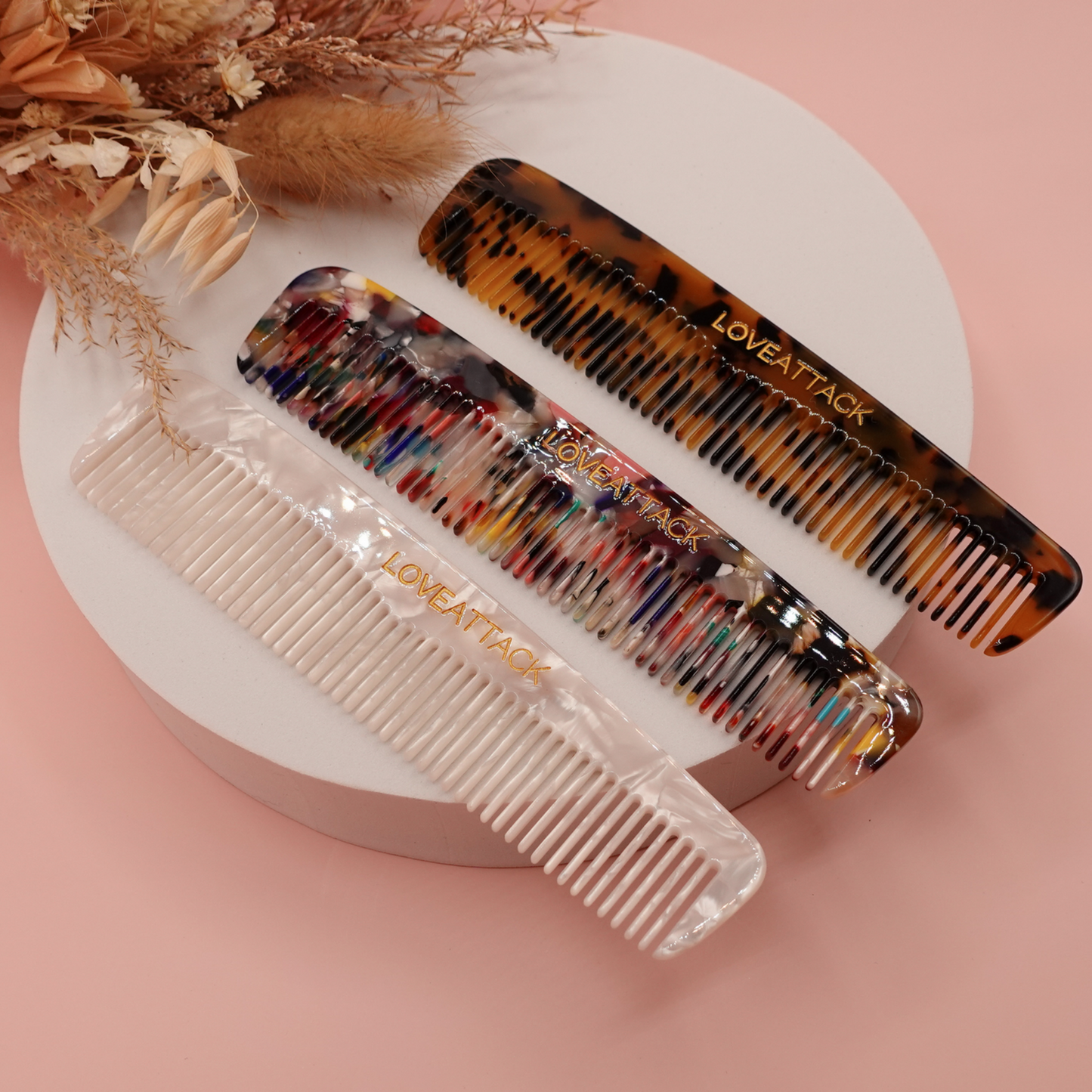 Fine Tooth Cellulose Acetate Hair Comb