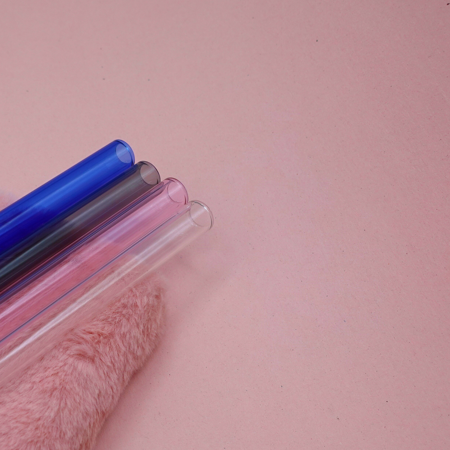 Reusable Borosilicate Glass Drinking Straws - Set of 4