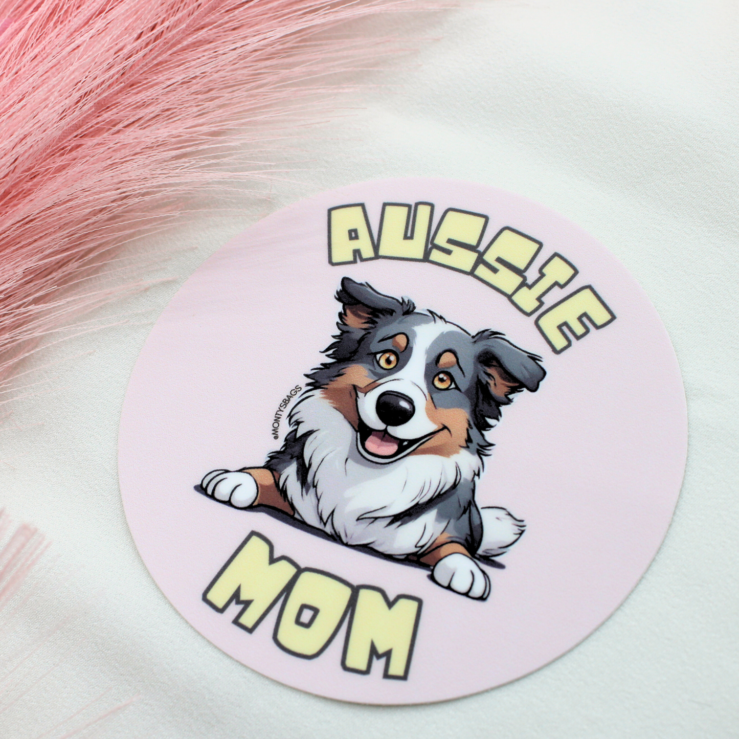 Australian Shepherd Mom Vinyl Sticker