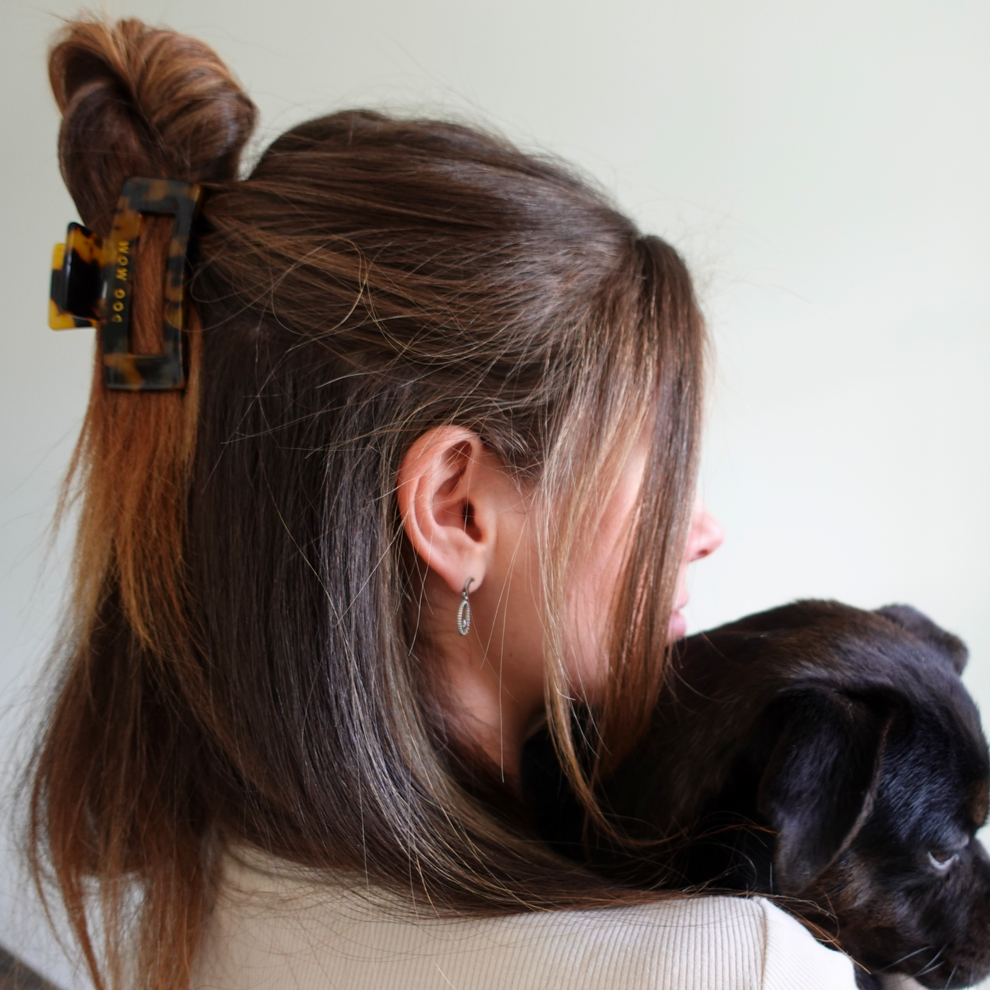 Dog Mom Cellulose Acetate Hair Claw Clips