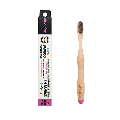 Kids Bamboo Toothbrush - Pink